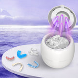 Ultrasonic Retainer Cleaner Machine 45kHz Ultrasonic Dentures Cleaner for Night Guards Braces  Aligner White
