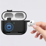 Protective Case Compatible With AirPods Pro 3 2025 Shockproof Cover with Keychain Hook Black