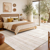 Bohemian Rug Soft Machine Washable for Bedroom Under Dining Table Home Office Beige