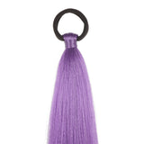 2PCS Purple Ponytail Extensions with Elastic Tie Straight Sleek Wrap Around Braids Light Purple
