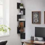 5 Tier Corner Zigzag DVD CD Storage Shelf Wall Mount Display Rack Black