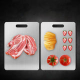 3PCS Dual Sided Stainless Steel Cutting Board with Hanging Hole for Home Restaurant