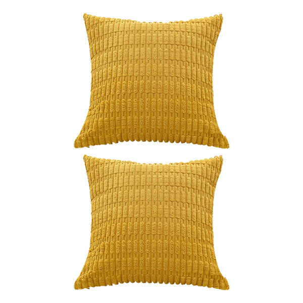 2Pcs Set Throw Pillow Covers Neutral Decorative Pillowcase for Couch Bed Sofa Yellow