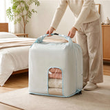 2 Piece Hand Compression Quilt Storage Bags with Valve and Clear Window Sky Blue