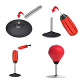 Desktop Punching Speed Ball with Clamp and Suction Cup Red
