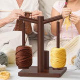 Wooden Yarn Holder for Fiber Crafts with Phone Stand