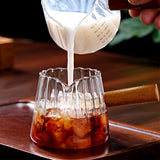 180ml Ribbed Glass Measuring Cup with Engineered Wood Handle Clear