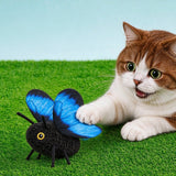 Butterfly Cat Toy Electric Flapping Wings 3 Modes with Touch Activation Blue