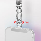 3 PCS 360 Degrees Rotating Stainless Steel Phone Tether Tab for most Phone Cases Silver