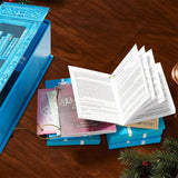 Mini Book Advent Calendar with 25 Book Ornaments for Christmas Countdown Decor Blue