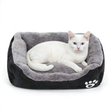 Soft Winter Semi-Enclosed Pet Bed Mat with Raised Edges Royal Black