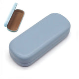 Unisex Hard Shell Glasses Case – PU Leather Travel Sunglasses Box Blue