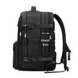 Expandable Travel Backpack Large Water-Resistant Carry on Backpack with Shoe Compartment Black
