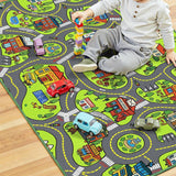 Kids Car Track Play Mat Educational City Road Rug Non-Slip Floor Playmat
