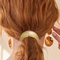 3Pcs Metal Hair Ties Stylish Geometric Design Elastic Gold Ponytail Holders
