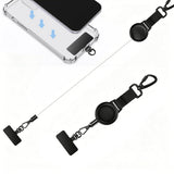 2PCS Retractable Phone Lanyard Locking Carabiner with Locking Carabiner and Metal 360 Degree Tab