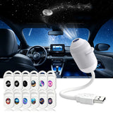 2-in-1 Galaxy Projector Night Light Touch Control USB Star Projector Lamp with 12 Replacement Films for Car Bedroom