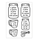 Kitchen Conversion Chart Sticker Transparent