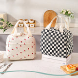 Cute Corduroy Lunch Bag Insulated Lunch Tote Bag for Work Picnic Travel Style 1
