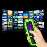2 Pcs Glow in the Dark Silicone Remote Cover Case for Roku TV Remote Glow Green