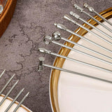 9 PCS Stainless Steel Fruit Picks Reusable Cocktail Appetizer Skewers