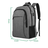 Travel Laptop Backpack Work Bag with USB Charging Port Water Resistant Business Rucksack