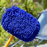 3 Section Car Wash Brush Telescopic with 15 Degree Bent Handle Blue