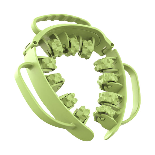 11 Roller Detachable Annular Leg Clamp Massager Neck Shoulder Massager Manual Muscle Relaxer Green