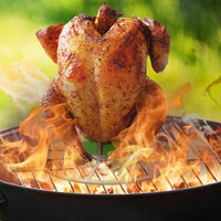 Beer Can Chicken Holder Stainless Steel Stand with Handle for Grill & Smoker Style 1