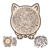 135-Piece Colored Cat-Shaped Wooden Jigsaw Puzzle with Stand for Cat Lovers Style 1