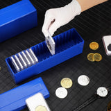 2Pcs 20-Slot Coin Slab Storage Boxes with Snap Lid Plastic Coin Holder Organizer for NGC PCGS Coin Slabs Blue