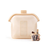Wide Mouth Stand Up Silicone Sealed Food Storage Bag for Kitchen Use Beige