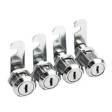 4 Pcs Cam Lock with Keys Door Barrel Drawer Cabinet Mail Box Cupboard Locker