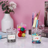 4 PCS Qtip Holder Set Bathroom Jars with Lids Set for Cotton Swabs Balls Pads Clear