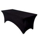 Rectangular Spandex Stretch Tablecloth for Wedding Party Black