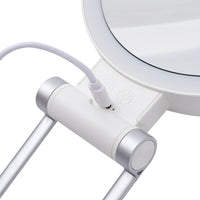 Double-Sided 1X/30X Magnifying Foldable Makeup Mirror with 3 Color Lights