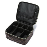 Checkered Travel Makeup Bag Adjustable Partition Cosmetic & Toiletry Organizer