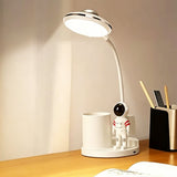Adjustable Brightness Astronaut Desk Lamp with Penholder Multifunctional LED Table Light for Bedroom Office White