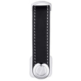 Leather Smart Key Holder Folding Key Organizer Clip Keychain Black