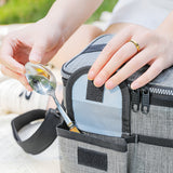 Insulated Lunch Bag Large Capacity with Adjustable Shoulder Strap Gray