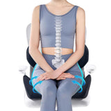 Memory Foam Seat Cushion Lumbar Support Pillow for Office Chair Wheelchair Black