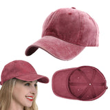 Casual Baseball Cap Adjustable Classic Sport Cap Solid Golf Dad Hat Wine Red