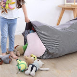 Storage Bean Bag for Stuffed Toy Large Beanbag Cover Plush Toys Organizer Black and White