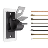 4PCS Self Adhesive Curtain Rod Bracket Universal Plastic Curtain Rod Holders for Bathroom Bedroom Kitchen Black
