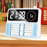 Desk Visual Timer with Task Board and Pen Holder Countdown Clock Blue