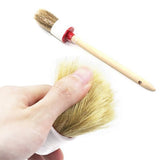 6Pcs Set Car Detailing Brush Boar Hair Brush Kit Wood Handle Wheels Leather Air Vents
