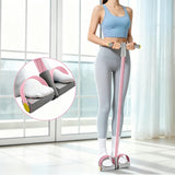 6-Tube Pedal Resistance Band with Handles Fitness Expander for Body Workouts Pink