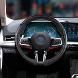 3 Piece Carbon Fiber Steering Wheel Cover Non-Slip Grip Protector