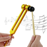 3 Pcs Aluminum Tuning Fork Set 128Hz 256Hz 512Hz for Meditation Yoga Gold