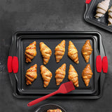 3Pcs Nonstick Carbon Steel Baking Pans Set for Oven Premium Bakeware